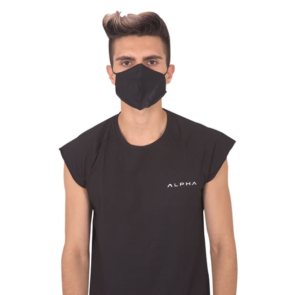 CHIC BREATHABLE INDIVIDUALLY WRAPPED SILK FACE MASK IN BLACK