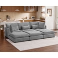 thumbnail image 1 of CHIC HOUSE 126" Oversized Modular Sofa, Extra Deep Cloud Chenille Sectional Couch with Ottoman Chaise, Fluffy 6 Seater Couch Bed for Living Room, Villa, Gray, 1 of 10
