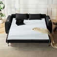 thumbnail image 1 of CHIC HOUSE Queen Sleeper Sofa Bed with Mattress, Pull Out Couch with USB Charging, Cup Holders & LED Light, Convertible Chenille Loveseat for Living Room RV Small Spaces, Black, 1 of 8