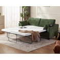 thumbnail image 1 of CHIC HOUSE Pull Out Sofa Bed Couch Queen Size with Mattress USB, Convertible Sleeper Sofa Loveseat for Small Spaces RV, Chenille Pull Out Couch Bed for Living Room with Cup Holders LED Lights, Green, 1 of 10