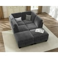thumbnail image 1 of CHIC HOUSE 111" Sectional Sofa with Storage Ottoman Chaise, Corduroy U Shaped Sofa Convertible Sectional Couches for Living Room, 6 Seater Corner Modular Sofa with Deep Seat Throw Pillows, Gray, 1 of 10