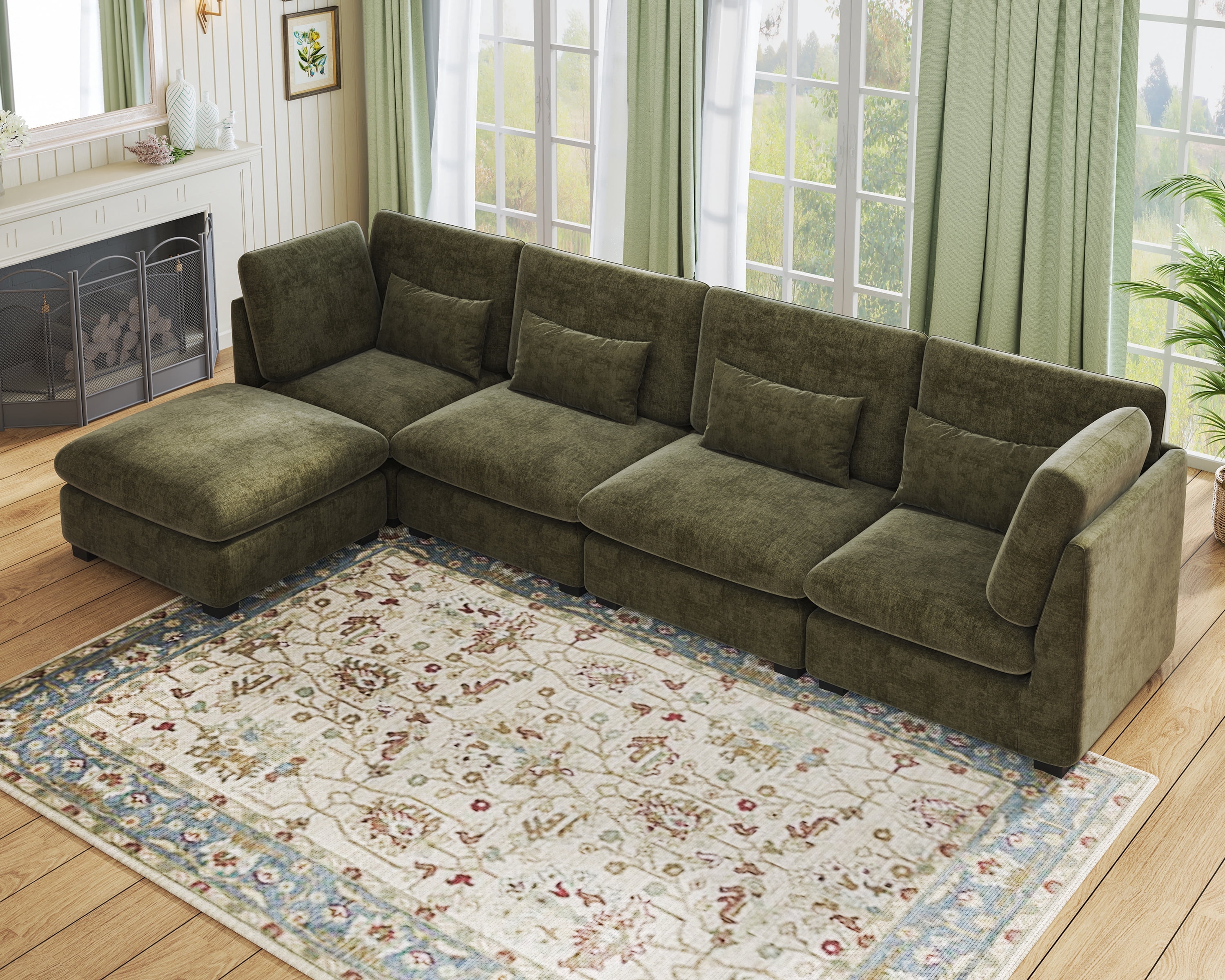 Photo inspiration: Visual Reference: Chic House Cloud Modular Sectional Sofa Oversized Deep Seat Chenille