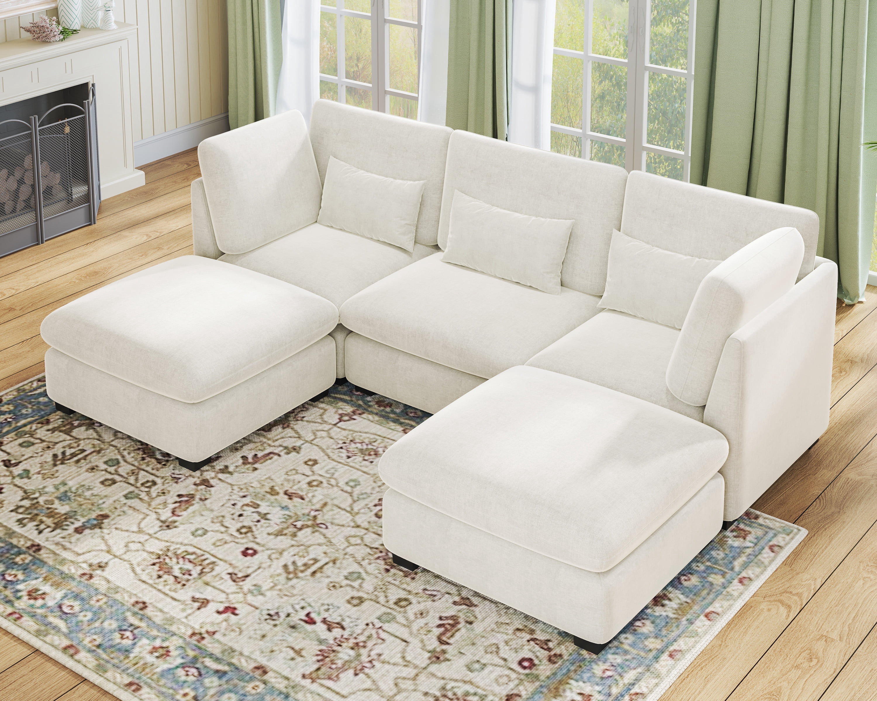 Photo inspiration: Fsc Certified Apartment Materials Reference: Chic House Cloud Modular Sectional Sofa Oversized Deep Seat Chenille