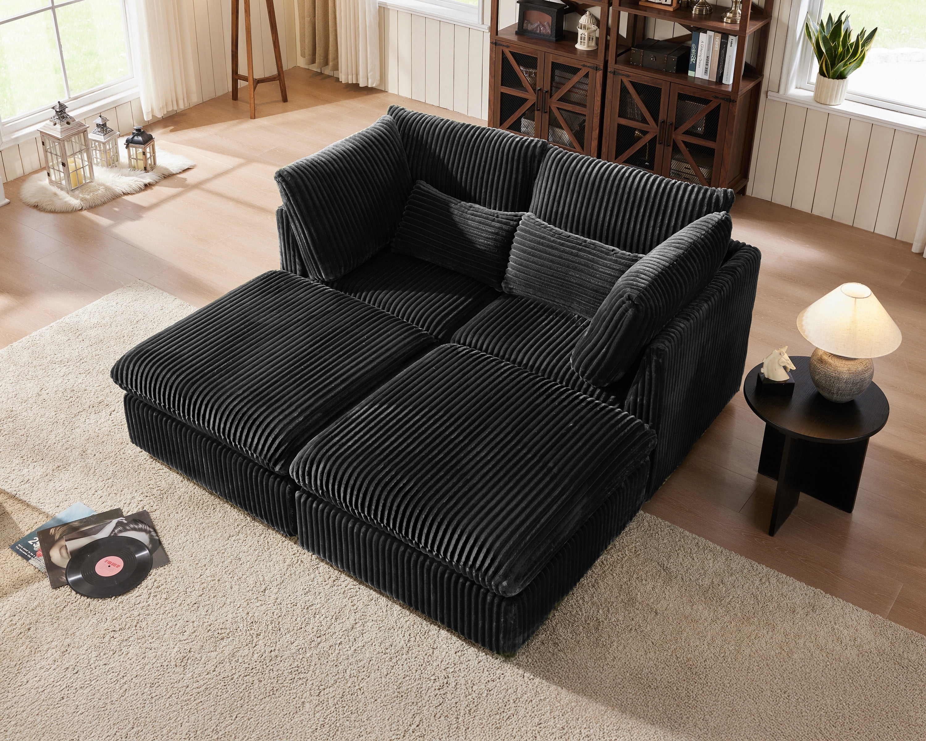 Fsc Certified Apartment Materials Reference: Chic House Cloud Modular Sectional Sofa Oversized Deep Seat Corduroy