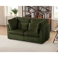 thumbnail image 1 of CHIC HOUSE Cloud Modular Sectional Sofa, Oversized Deep Seat Corduroy Couch with Ottoman,Loveseat for Living Room, Apartment, Villa,FSC-Certified, Green, 1 of 10