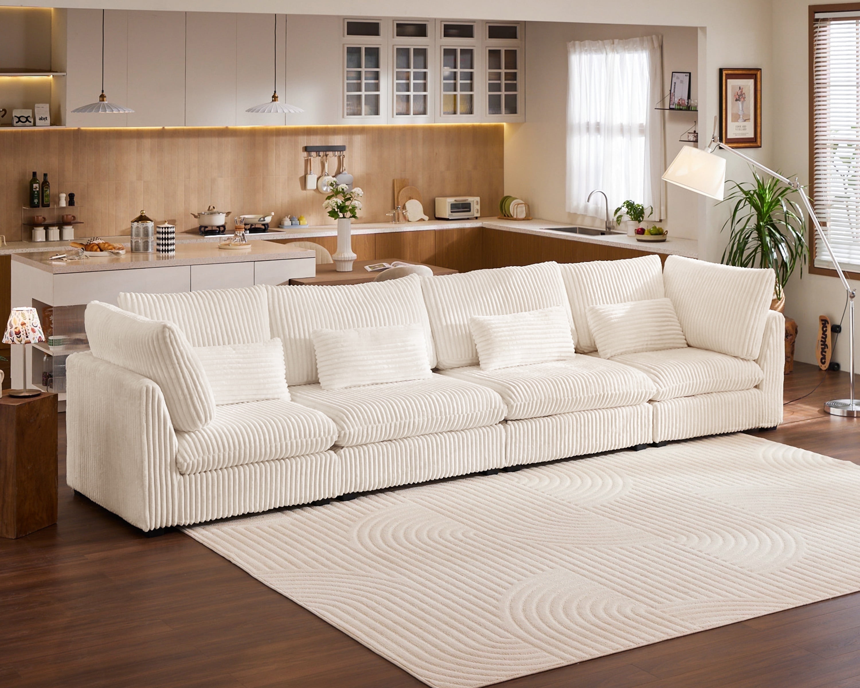 Chic House Oversized Modular Sofa Extra Deep Cloud Corduroy Sectional
