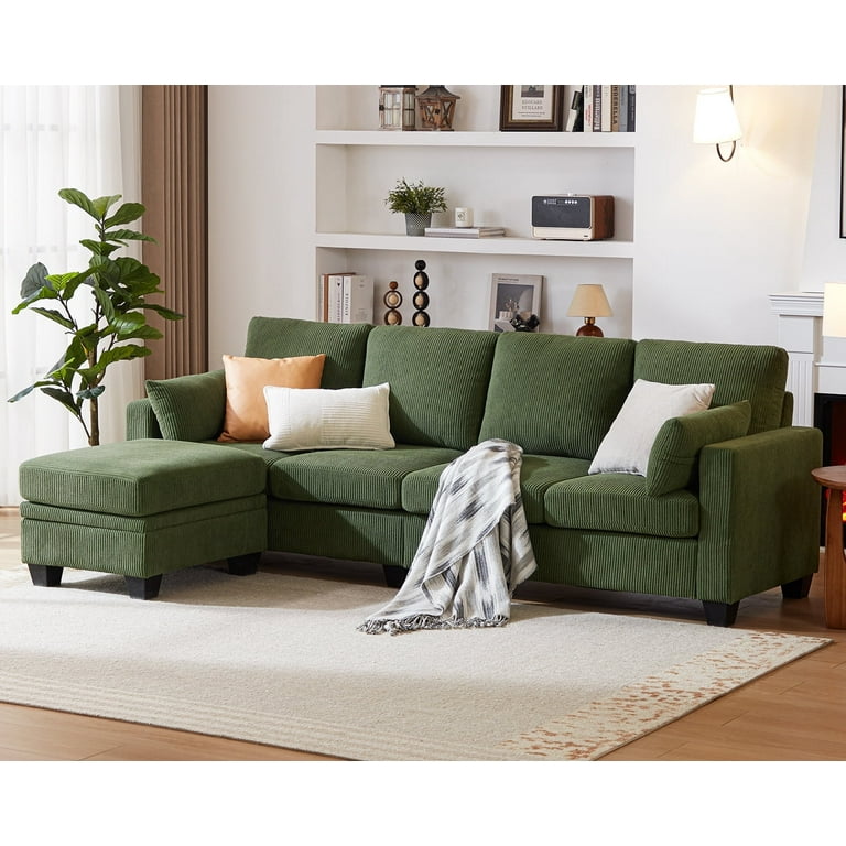 L shaped corduroy couch discount