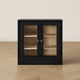 thumbnail image 1 of CHIC HOUSE Storage Cabinet with Acrylic Doors & Shelves, Modular Fluted Sideboard Buffet Cabinets, Small Coffee Bar Kitchen Pantry, Modern Media Console Cabinet for Living Room, Bedroom, Black, 1 of 13
