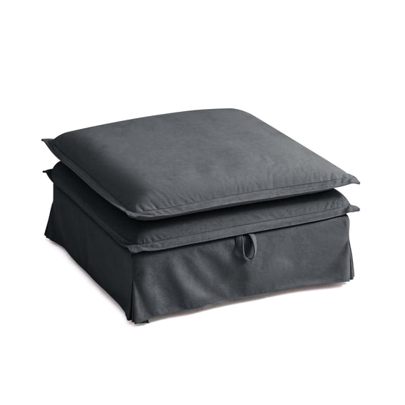 CHIC HOUSE Modular Reversible Storage Ottoman for Sectional Sofa, Removable Washable Slipcover, Waterproof & Pet-Scratch-Resistant Fabric, Comfy Cloud Couch with Dual Cushion for Living Room, Gray