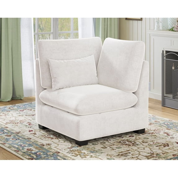 CHIC HOUSE Module Modular Oversized Couch Corduroy Customizable Chaise Chenille Fabric Ottoman Sectional Sofa Upholstered Convertible Seater Corner Couch
