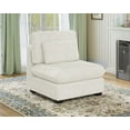thumbnail image 1 of CHIC HOUSE Modular Sectional Couch Seat,Corduroy Upholstered Single Module,Chenille Chaise/Ottoman Unit for Living Room Sofa (Plush White), 1 of 10