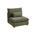 thumbnail image 1 of CHIC HOUSE Module for Modular Oversized Couch, Corduroy Customizable Chaise, Chenille Fabric Ottoman for Sectional Sofa, Upholstered Convertible Seater Corner (Single Seater, Chenille-Green), 1 of 10
