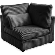 CHIC HOUSE Module for Modular Oversized Couch,Corduroy Sectional Sofa,Upholstered Convertible Seater Corner ,Black