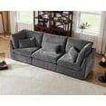 thumbnail image 1 of CHIC HOUSE Oversized Modular Sofa,Extra Deep Cloud Corduroy Sectional Couch with Ottoman Chaise,FSC Certified Fluffy Chenille 3 Seater Sofa for Living Room,Villa, 1 of 9