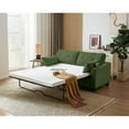 thumbnail image 1 of CHIC HOUSE Pull Out Sofa Bed Couch Queen Size with Mattress USB, Convertible Sleeper Sofa Loveseat for Small Spaces RV, Corduroy Pull Out Couch Bed for Living Room with Cup Holders LED Lights, Green, 1 of 11