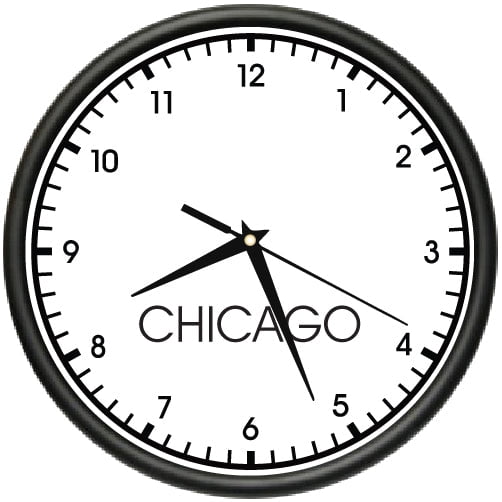 CHICAGO TIME Wall Clock world time zone clock office business