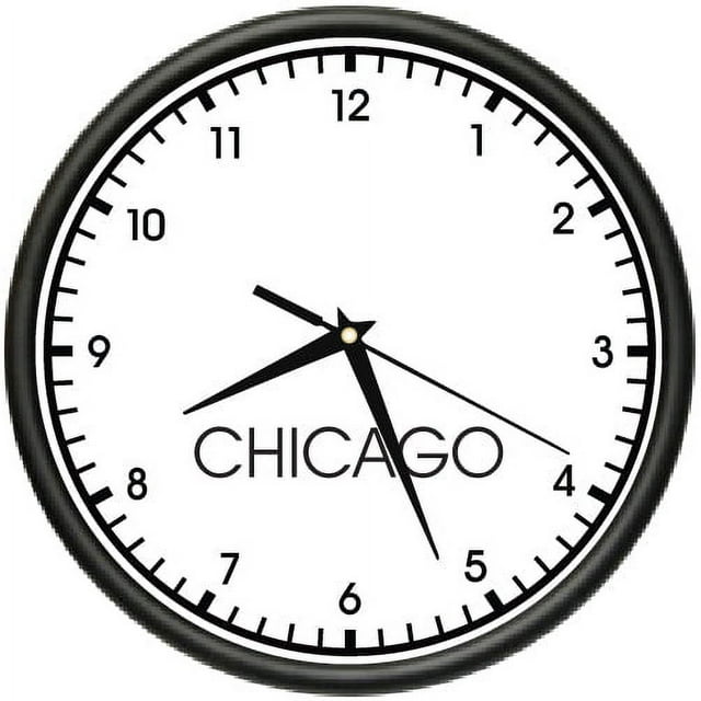 CHICAGO TIME Wall Clock world time zone clock office business