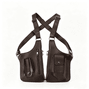 CHICAURA Anti Theft PU Leather Tactical Underarm Bag for Hidden Wallet, 1 pack, 11.4x12.6x1.4in, Brown