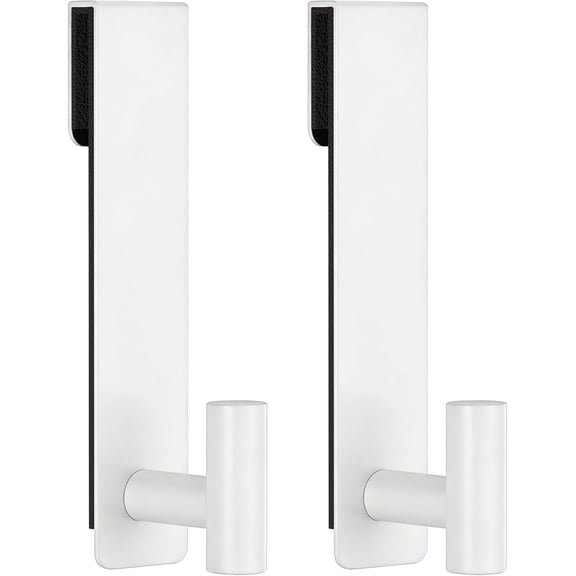 CHICAURA Stainless Steel Door Hooks for Glass Shower Doors, 2 Pack, 7.1 in, White