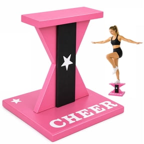 CHICCLO Cheerleading Balance Trainer, Wooden Stunt Practice Board for Flyers, Stability Trainer for Core Strength & Body Control, 12.2"x12.2"x12.2", Pack of 1, Pink