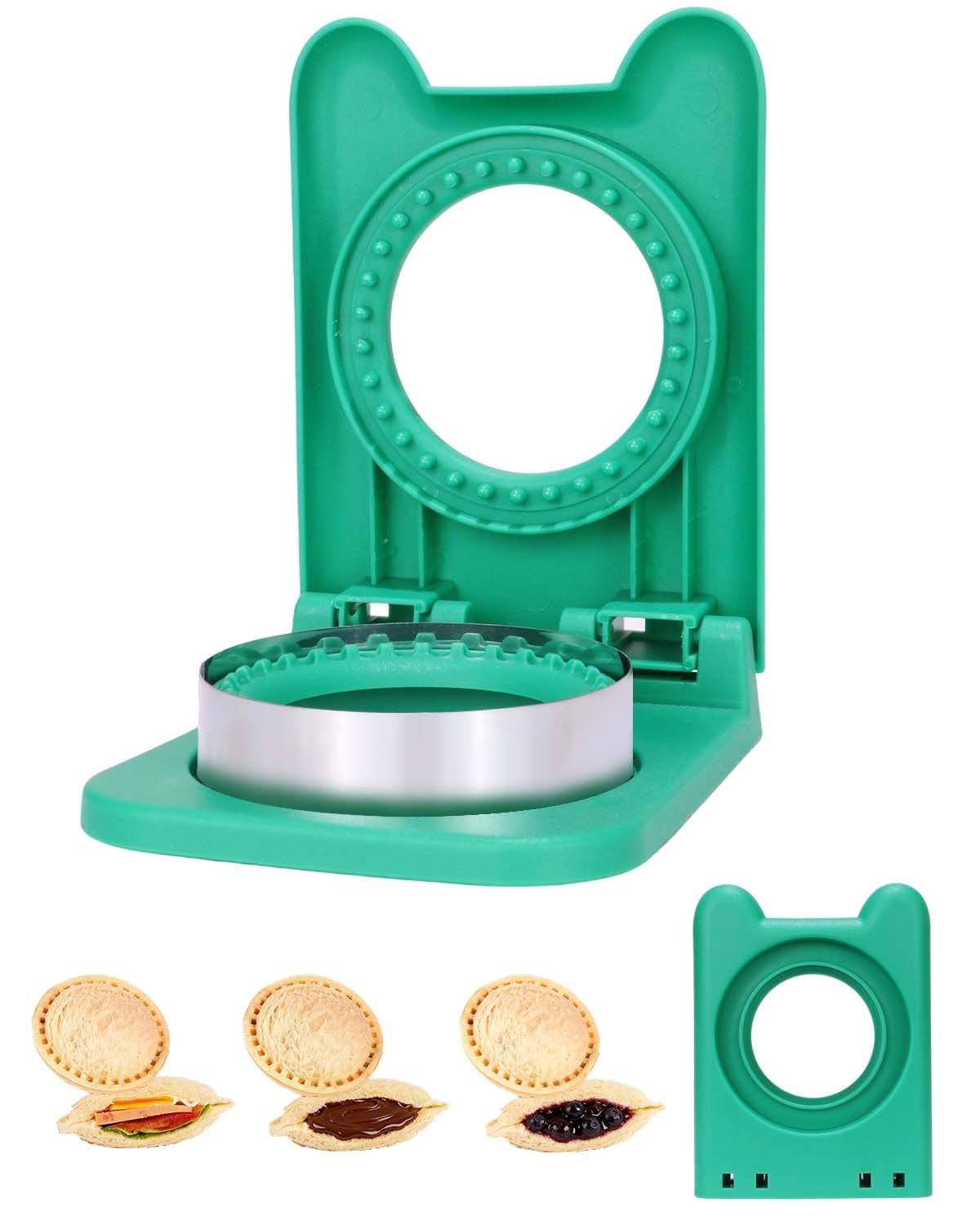 CHICHAUS Sandwich Cutter and Sealer, Square Uncrustables Maker for Kids Lunch, Food Mold (Yellow)