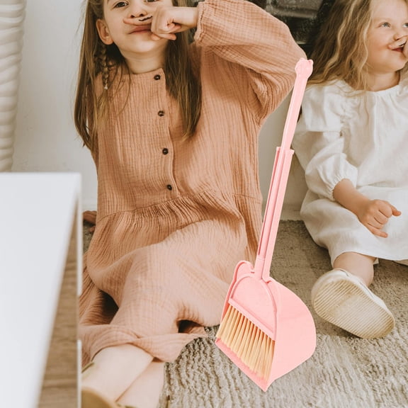 CHICHUMID 1 Set Child Broom Set For Toddlers Plastic Pink Cleaning Home Use