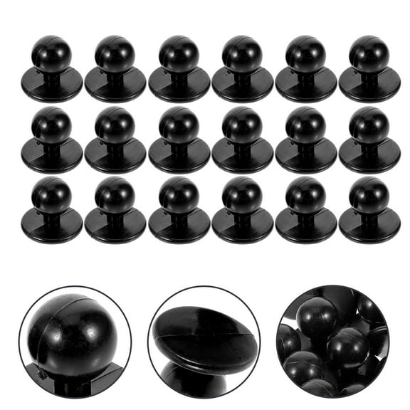 CHICHUMID 100Pcs Round Ball Shape Buttons for Chef Uniforms and Clothing Black Plastic