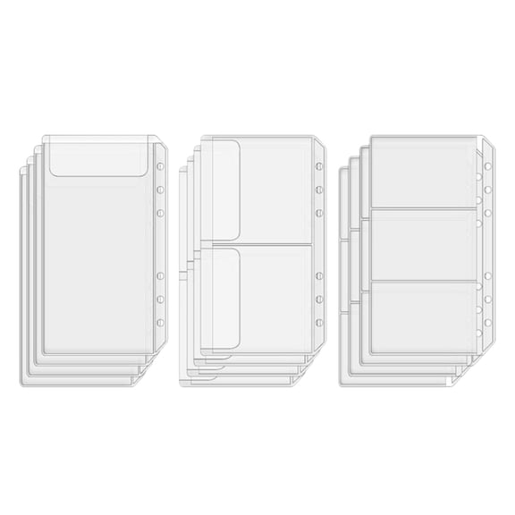 CHICHUMID 12Pcs Clear Binder Pockets for Organizing Business Cards