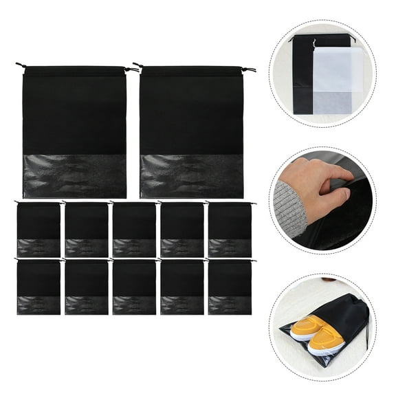 CHICHUMID 12Pcs Non-woven Cloth Drawstring Bag For Shoes And Socks Storage