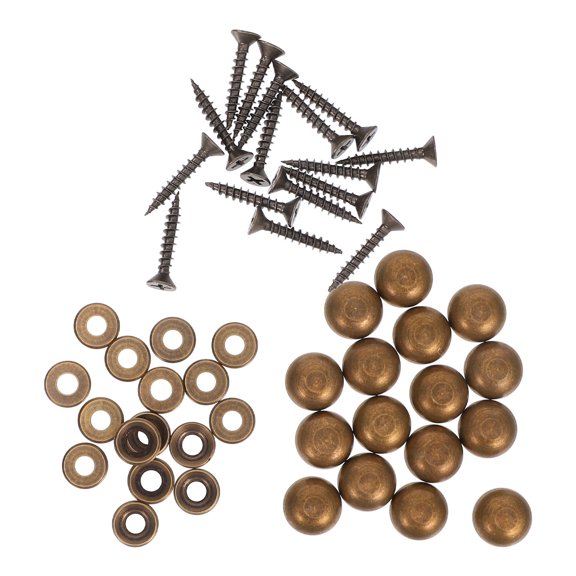 CHICHUMID 16Pcs Copper Self Tapping Screw Nails with Caps for Woodworking Glass Mirror Board Fixing