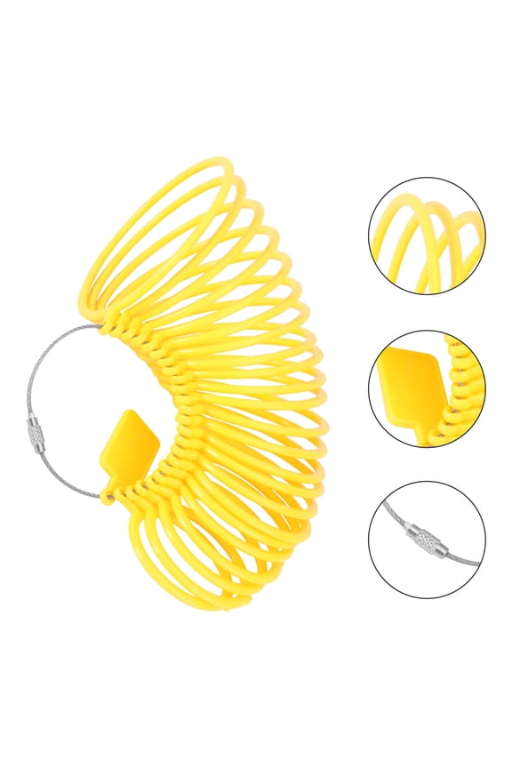 1Pc Portable Measuring Lap Bracelet Measurement Ring Tool Yellow