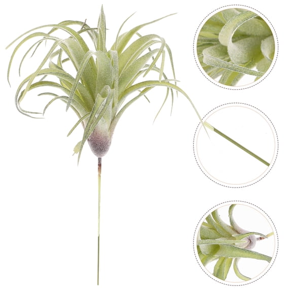 CHICHUMID 1Pc Simulated Flower Bouquet Bromeliad Artificial Plants Green Color Wedding