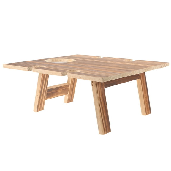 CHICHUMID 1Pcs Portable Wood Folding Table for Outdoor Use at Music Festival and Yard Evening 11.79X9.43X5.11in