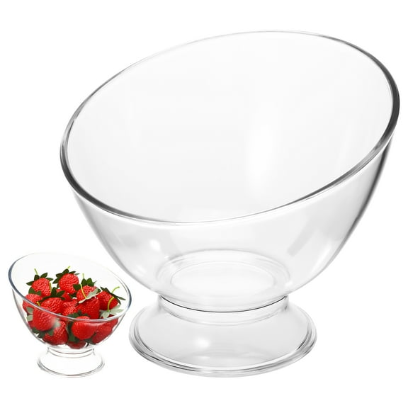 CHICHUMID 1Pcs Round Plastic Salad Bowls Multi Function Trifle Bowl for Daily Use