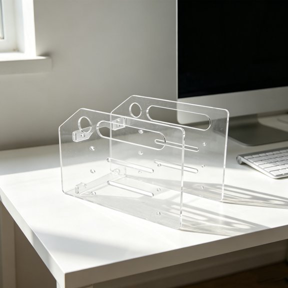 CHICHUMID 1Set Clear Acrylic Hard Drive Mounting Rack with Triple Storage Capacity for External Disk Drives