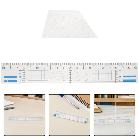 CHICHUMID 1Set Versatile Parallel Ruler for Drawing Grids and Staff Lines with Durable Plastic Material