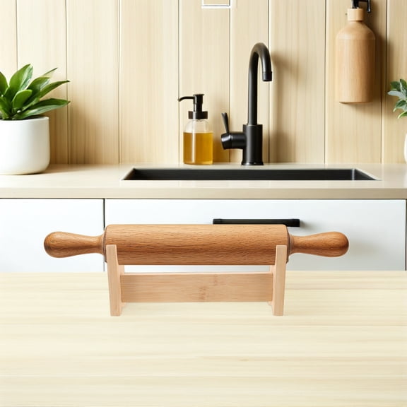 CHICHUMID Beige Rolling Pin Display Rack for Universal Fit in Kitchen 2Pcs