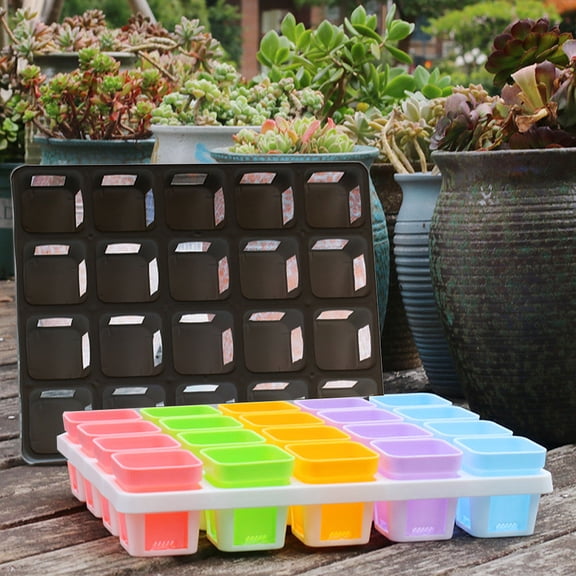 CHICHUMID 2Pcs Black Octagonal Plastic Storage Holder For Microgreens Growing Tray 14.6X13X2.2In