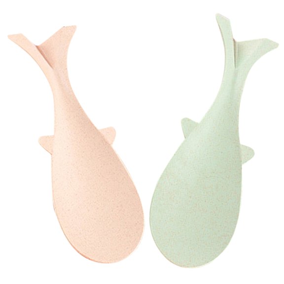 CHICHUMID 2Pcs Creative Fish Shape Rice Serving Spoon Nonstick Stand Up Rice Cooker Accessory