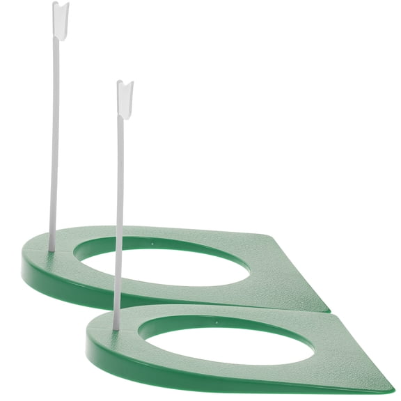CHICHUMID 2Pcs Green Plastic Putting Cup Portable Training Aid for Golf Practice with Removable Ring