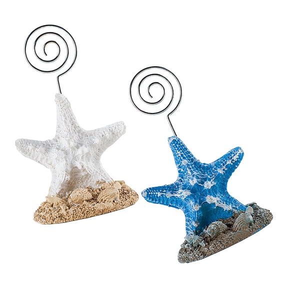 CHICHUMID 2Pcs Assorted Color Sea Star Memo Clamps for Wedding and Office Use