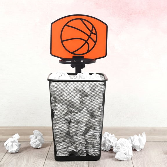 CHICHUMID 2-Pack Plastic Trash Can with Basketball Hoop, Assorted Colors, Fun Indoor Set