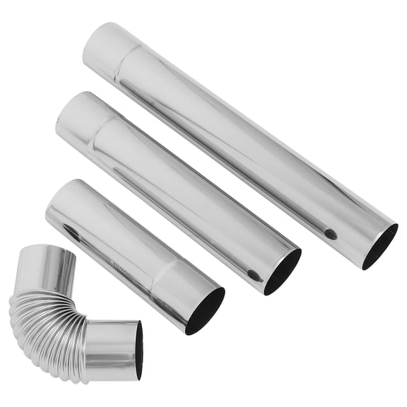CHICHUMID Plated Silver Stainless Steel Stove Pipe, High Temp Resistant, for Home