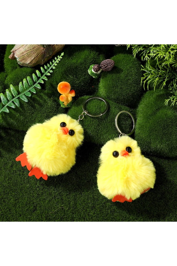 6Pcs Plush Duck Keychains Soft Yellow Key Rings for Bags and Keys Accessories