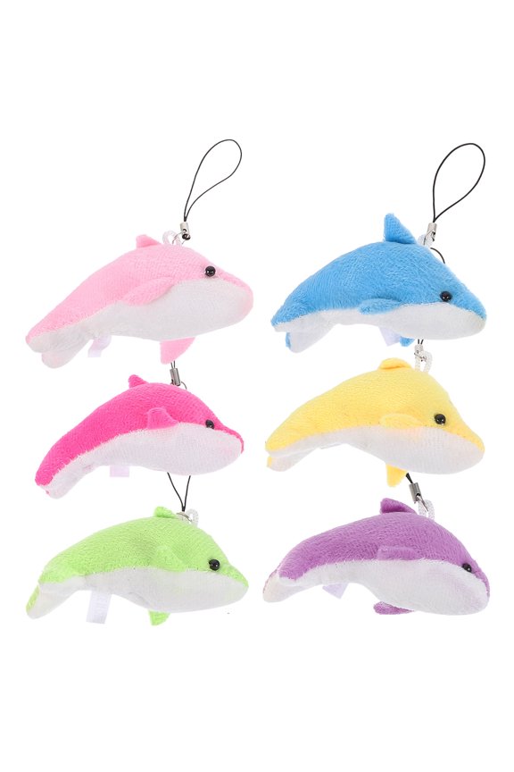 6pcs Small Dolphin Decor Dolphin Keychains for Backpacks Family Members