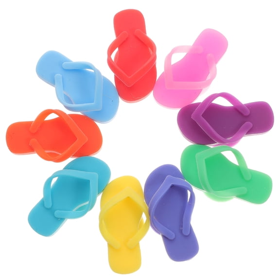 CHICHUMID 9-Piece Colorful Slipper-Shaped Drink Markers for Wine Glasses, Perfect Party Accessories and Beverage Identifiers
