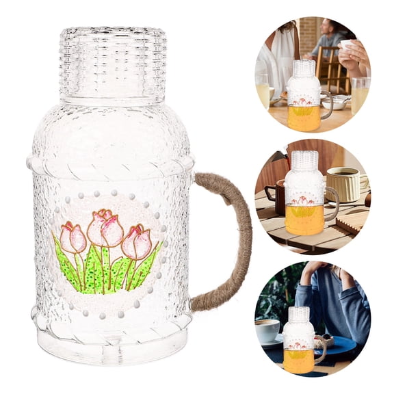 CHICHUMID Lightweight Transparent Glass Pitcher with Lid Leak Resistant for Daily Beverages