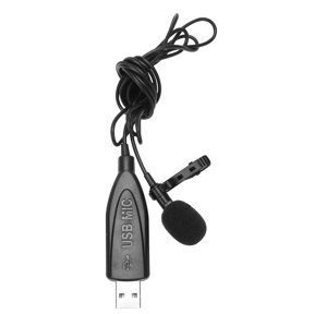 CHICHUMID Computer Microphone Black Portable USB with Single Core Shielding Wire for Clear Audio