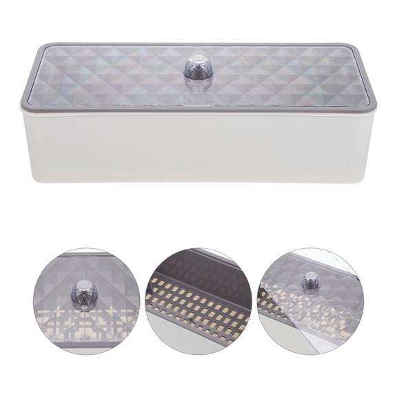 CHICHUMID Cutlery Storage Box With Lid Delicate Cutlery Organizer White Synthetic Material Kitchen Organization 1Set