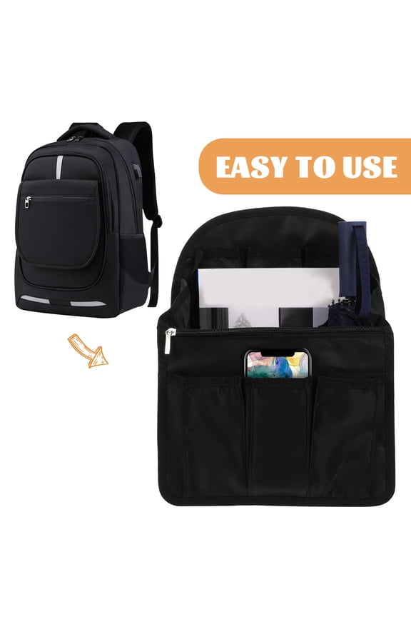 Portable Backpack Organizer Insert with Multiple Pockets for Travel, Daily Storage, and Easy Access